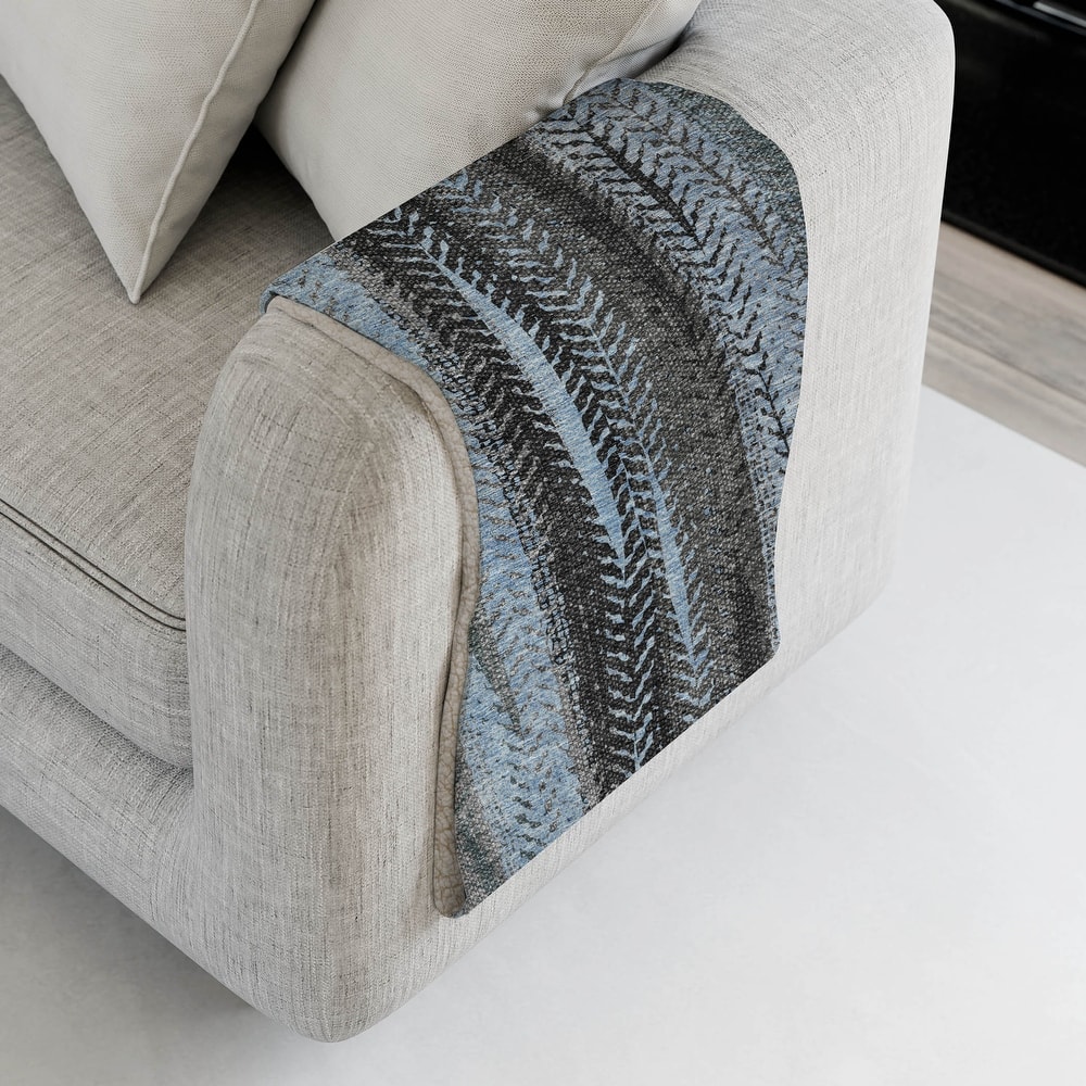 Premium Machine Washable Contemporary Global Sherpa Throw Blanket