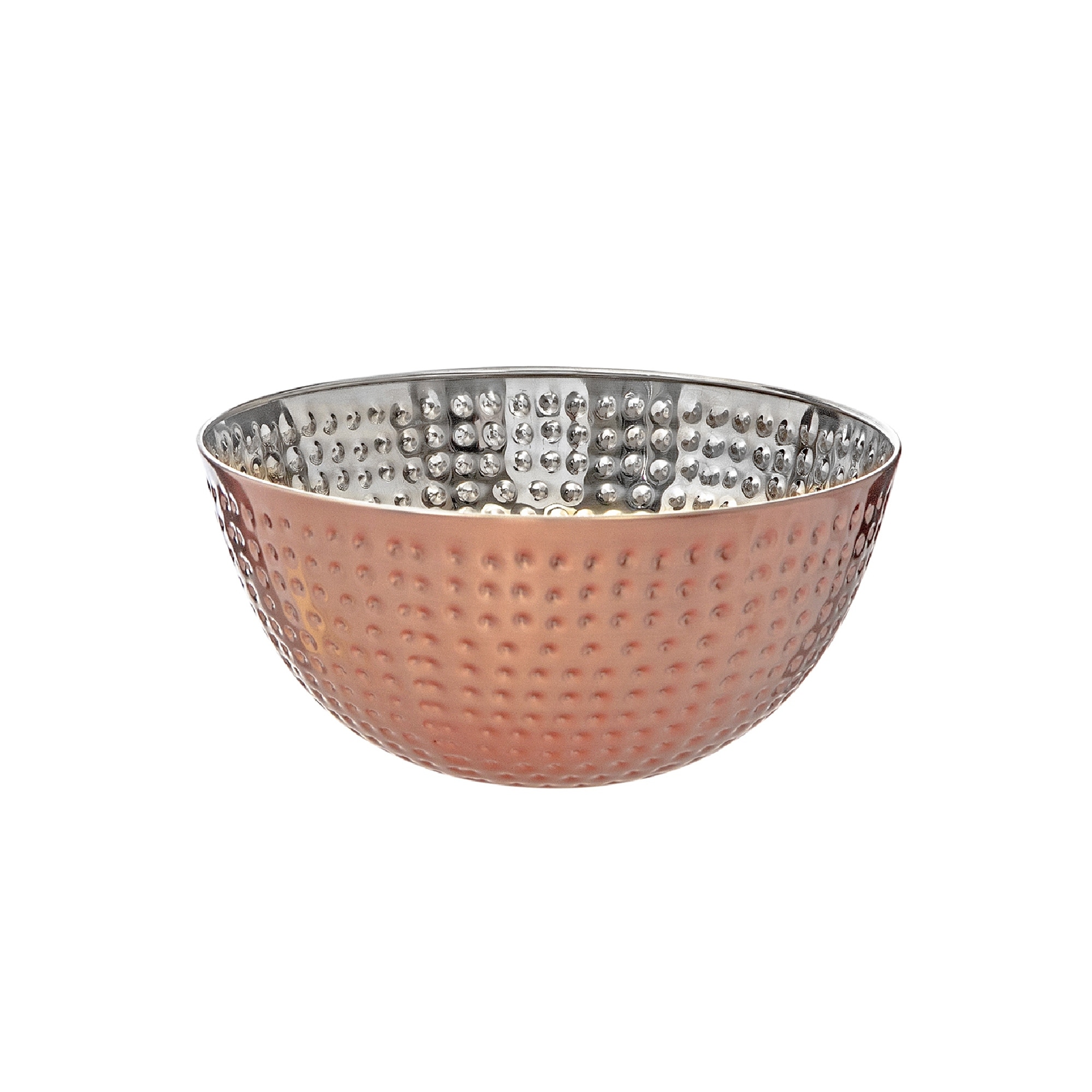 Metallic Rose Hammered Salad Bowl 7.50