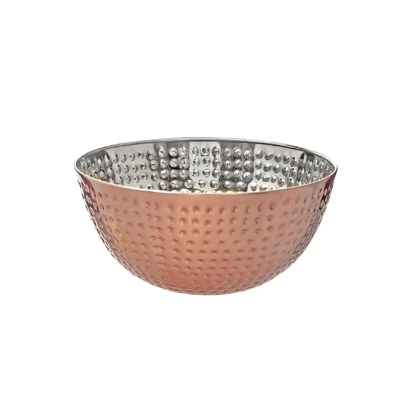 Metallic Rose Hammered Salad Bowl 7.50"