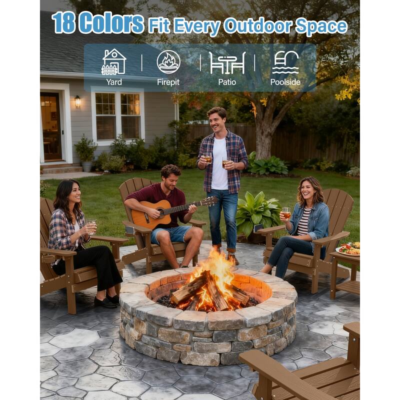 WINSOON All Weather HIPS Outdoor Plastic Adirondack Chair