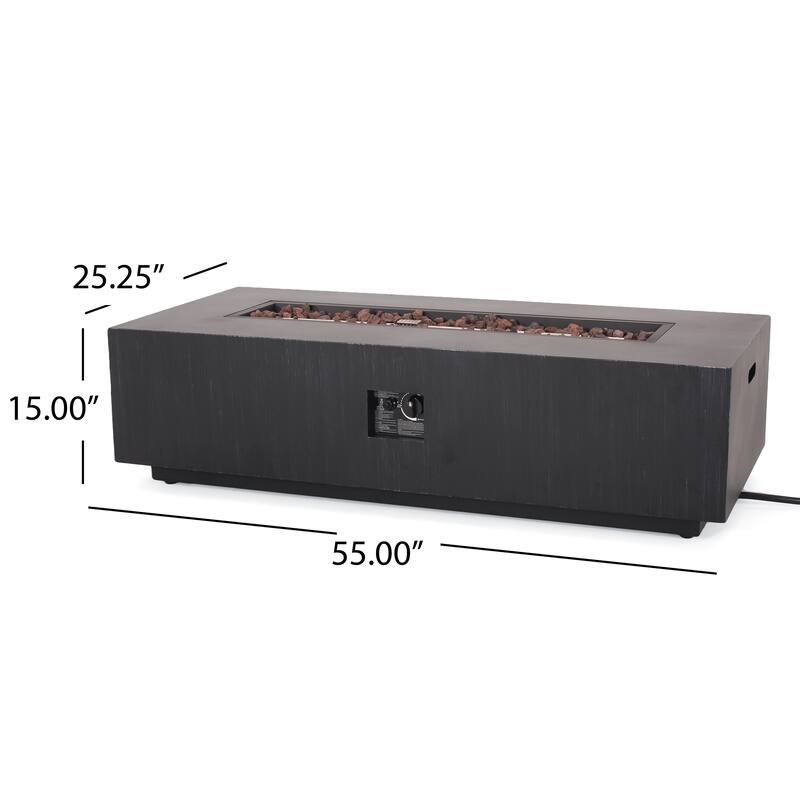 Wellington Outdoor 50,000 BTU Rectangular Fire Pit with Tank Holder by Christopher Knight Home