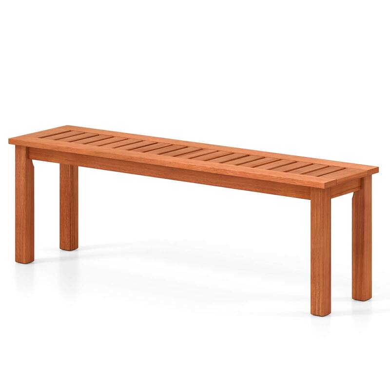 47" Outdoor Wooden Bench 2-Person Outside Chair w/ Slatted Seat - 1 pcs