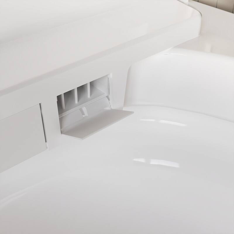 Smart One-Piece Toilet with Built-in Bidet, Heated Seat, Auto Open Lid, UV-C Sterilization, Remote Control, White