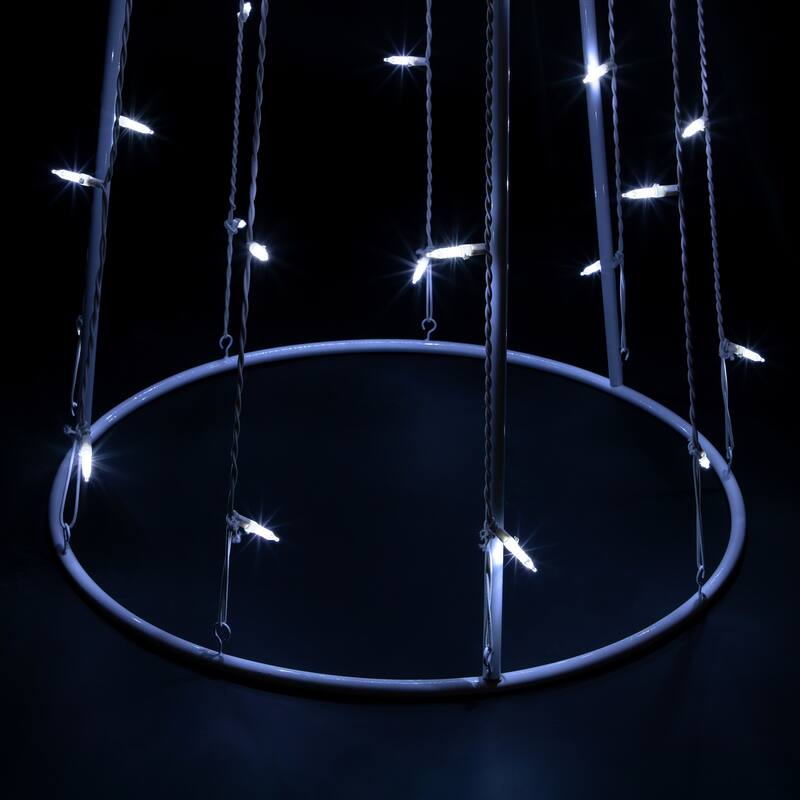 6' White LED Lighted Cone Tree Outdoor Christmas Decor