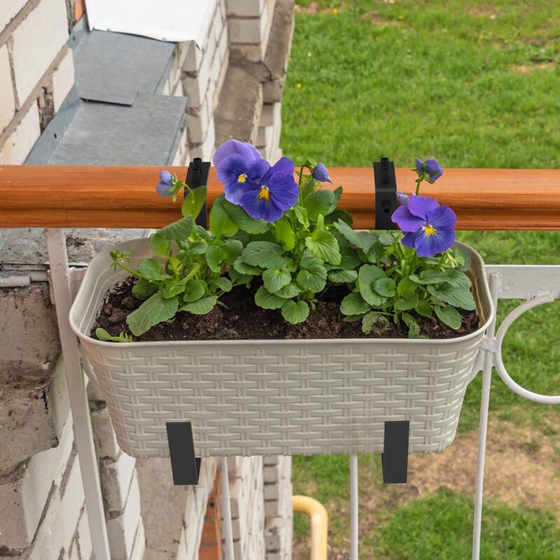 Expandable Planter Box Holder Brackets with Screws and Tools for Deck Porch Balcony - 20.08” x 8.27” x 0.79”