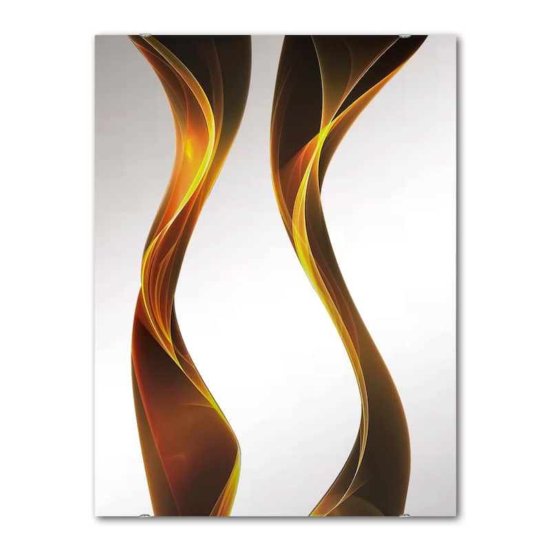 Designart 'Gold Waves' Modern Mirror - Contemporary Large Printed Wall Mirror