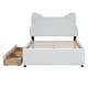 preview thumbnail 18 of 56, Upholstered Platform Bed with Cartoon Ear Headboard and Drawers
