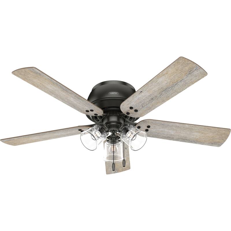 Hunter 52" Shady Grove Ceiling Fan with LED Light Kit/ Pull Chain, Standard or Flush Mount - Casual, Transitional