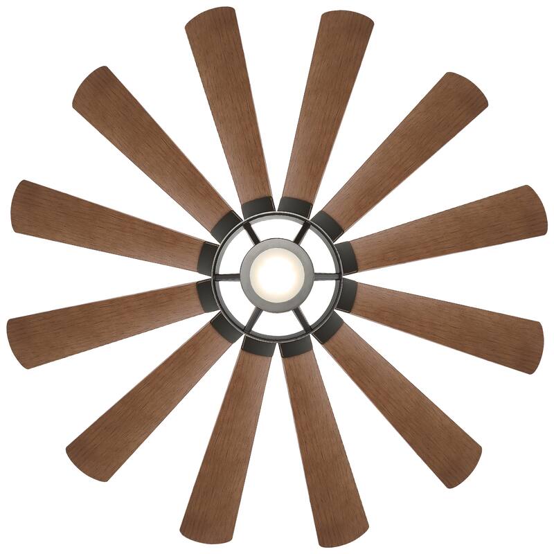 Windmill Indoor Outdoor 12-Blade Smart Ceiling Fan 65in with 3000K LED and Remote Control-REMOVE FINISH - 65