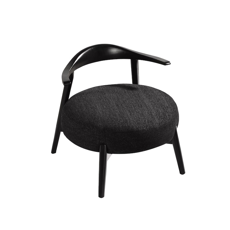 Black Modern 27.5" Accent Chair with High-Density Reflex Foam Frame for Living Room