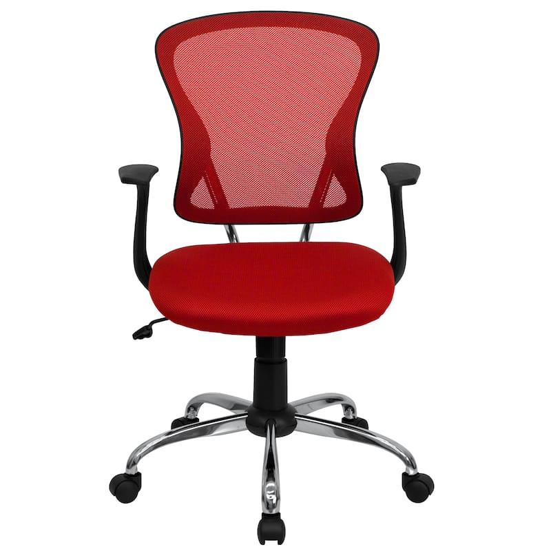 Mid-Back Mesh Swivel Task Office Chair with Chrome Base and Arms