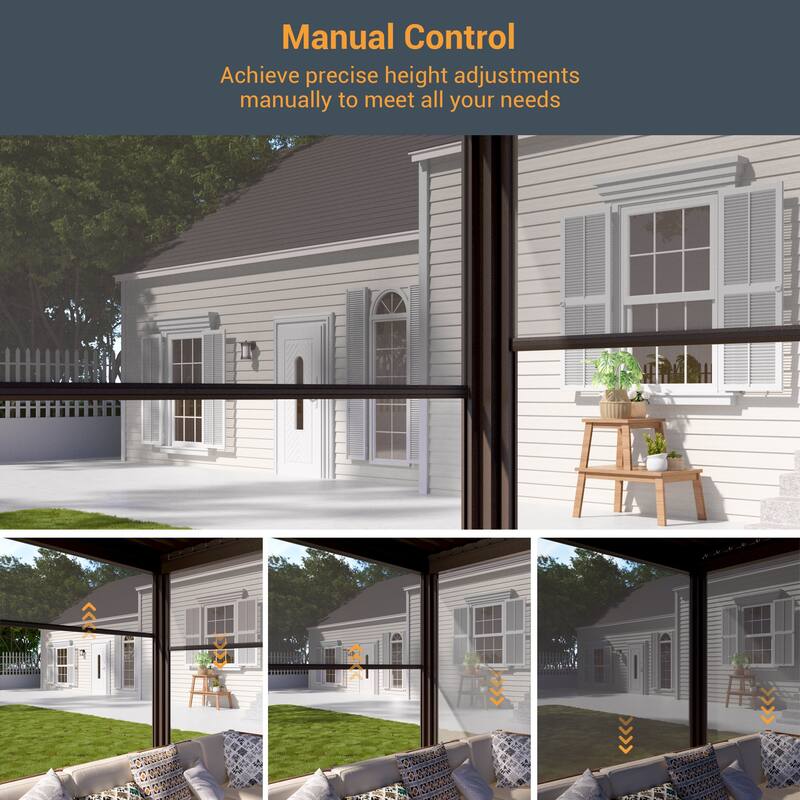 LIVOOSUN Pull Down Privacy Screen for Pergola Accessories, Size Optional for 10FT/12FT/13FT