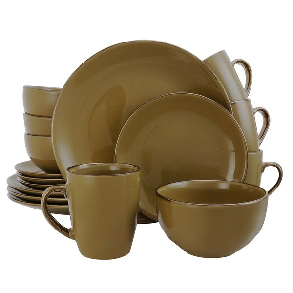 Elama Bristol Grand 16-Piece Dinnerware Set, Warm Taupe. Opens flyout.