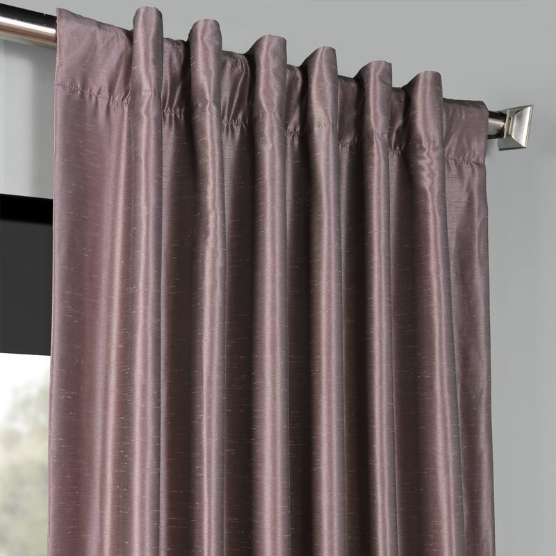 Exclusive Fabrics Blackout Textured Faux Dupioni Silk Curtains (1 Panel) - Luxurious Elegance and Superior Light Control