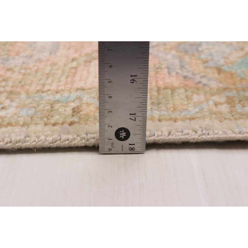 ECARPETGALLERY Hand-knotted Modern Oushak Ivory Wool Rug - 9' 2" x 12' 5"