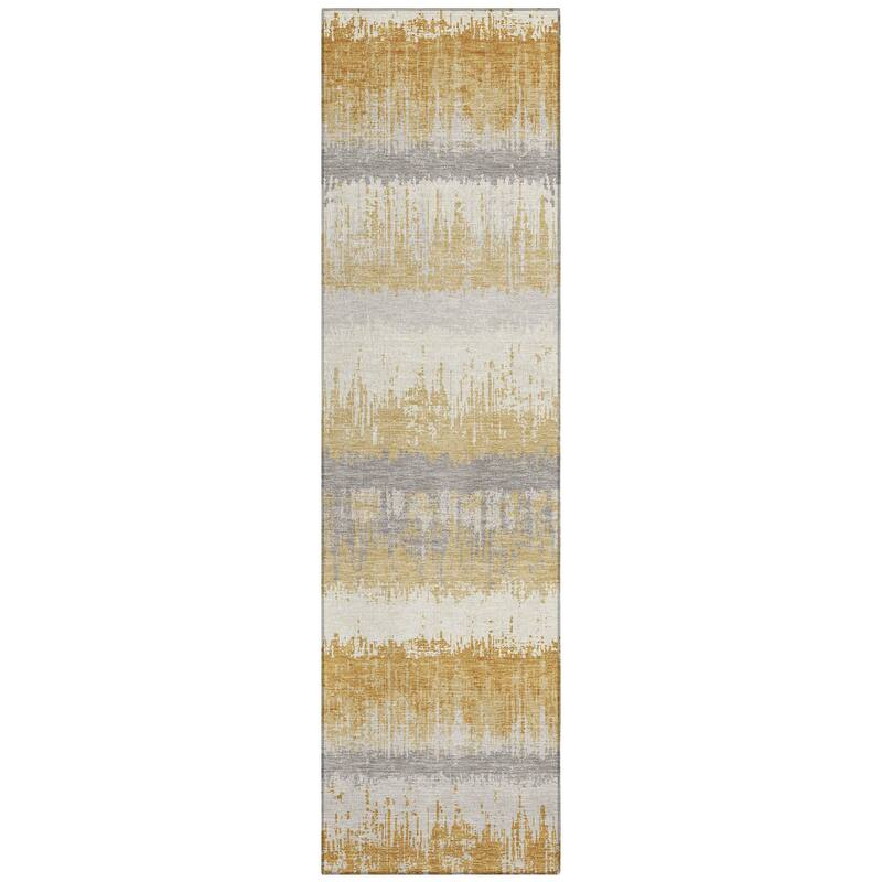 Machine Washable Indoor/ Outdoor Abstract Ombre Chantille Rug