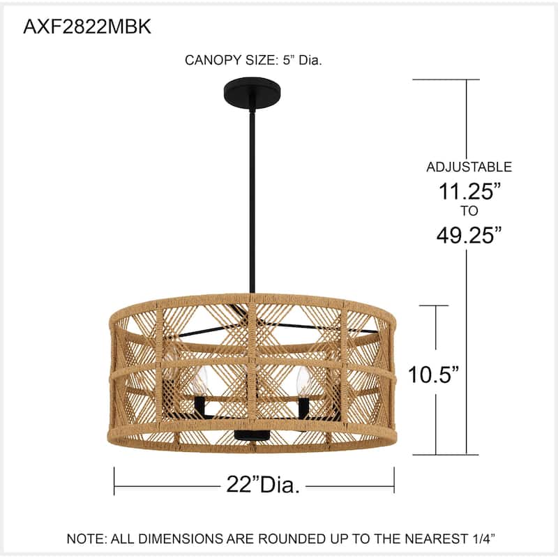Axford 5-Light Matte Black Pendant