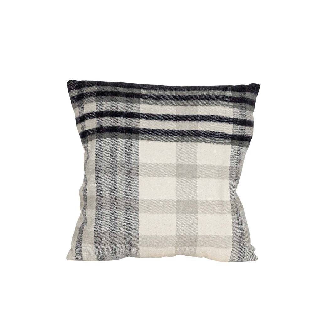 Foreside Home & Garden 14x14 Inch Plaid Filled Throw Pillow