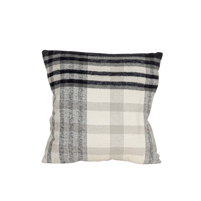 Foreside Home & Garden 14x14 Inch Plaid Filled Throw Pillow