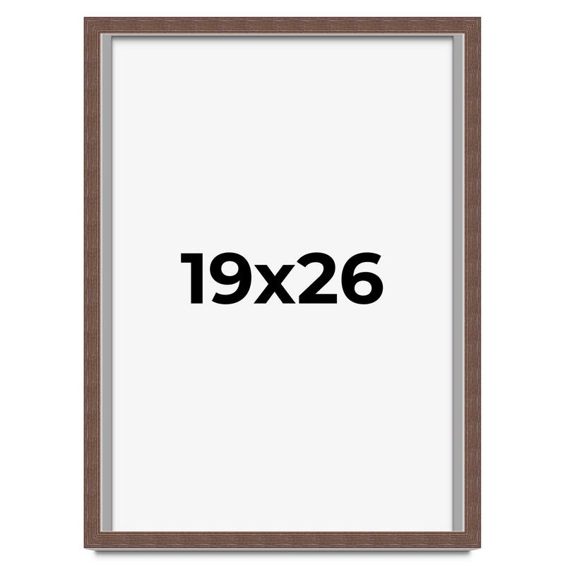 19x26 Shadow Box Frame Brown | 1.125 inches Deep Real Wood Rustic
