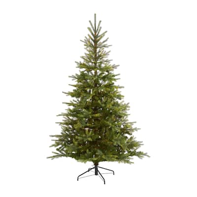 7ft. Spruce Artificial Christmas Tree with 931 Branches - Classic Full-Bodied Seasonal Holiday X-Mas Display