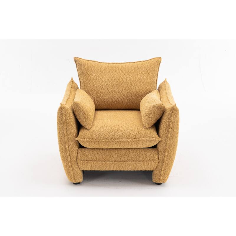 Chenille Sharp-Angle Accent Chairs with Steel Frame and Tool-Free Assembly