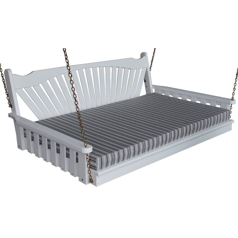 Pine 5' Fanback Swingbed - White