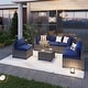 preview thumbnail 41 of 179, AOXUN Fire Pit Conversation Set Rattan Sofa Set Outdoor Furniture With Cushions