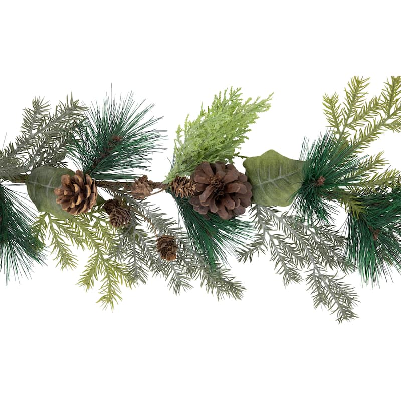 5' Pine Cone and Cedar Artificial Christmas Garland Unlit