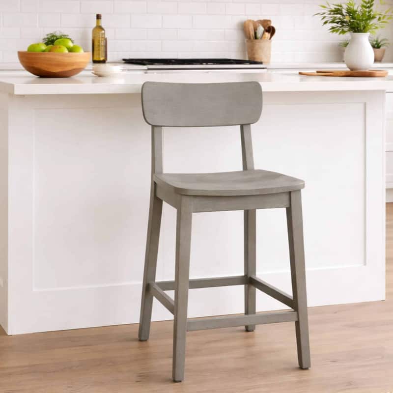 Rustic 24-inch Torino Wood Counter Stool - Fallen Rock