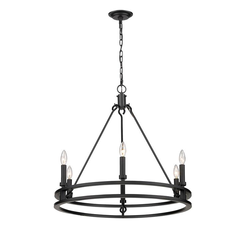 Dennison 6 Light Chandelier in Matte Black