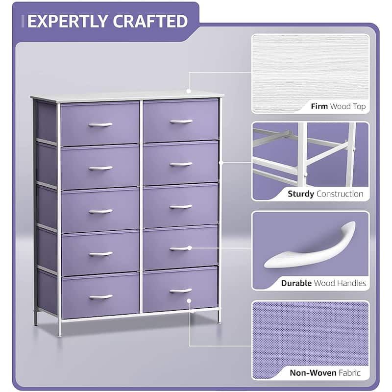 Dressers for Bedroom with 10 Drawers, Chest of Drawers for Bedroom