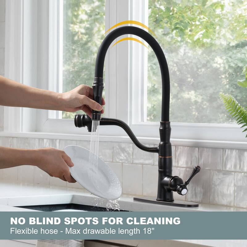 WOWOW Single Handle Pull Down Sprayer Kitchen Faucet
