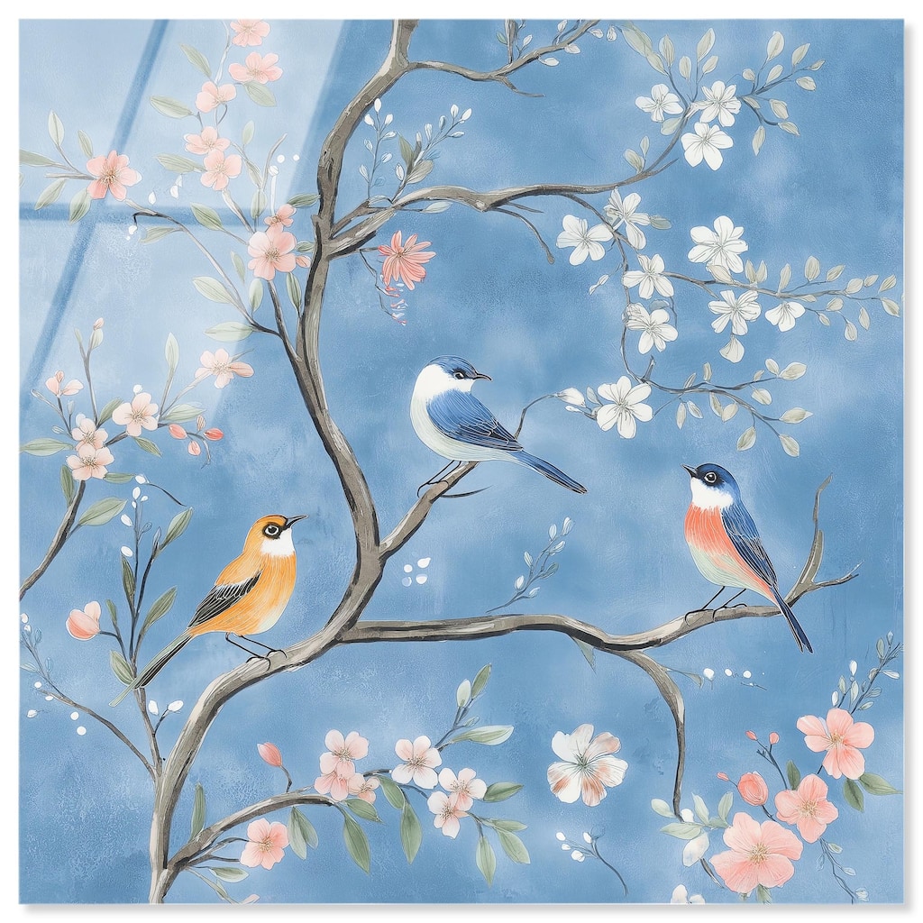 Birds in the Branches II Acrylic by Art Remedy, Ready to Hang