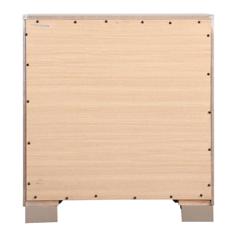 Alana Nightstand with Croc Finish, Silver Champagne