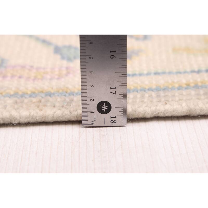 ECARPETGALLERY Hand-knotted Modern Oushak Light Grey Wool Rug - 2'7 x 8'0