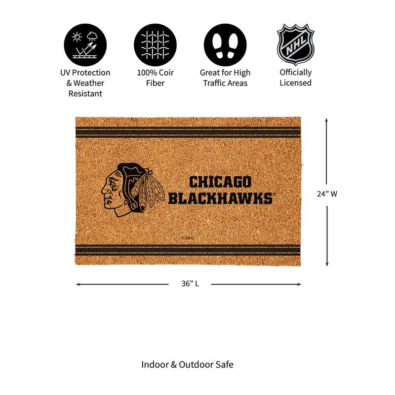 Chicago Blackhawks Monochrome Indoor/Outdoor Coir Door Mat