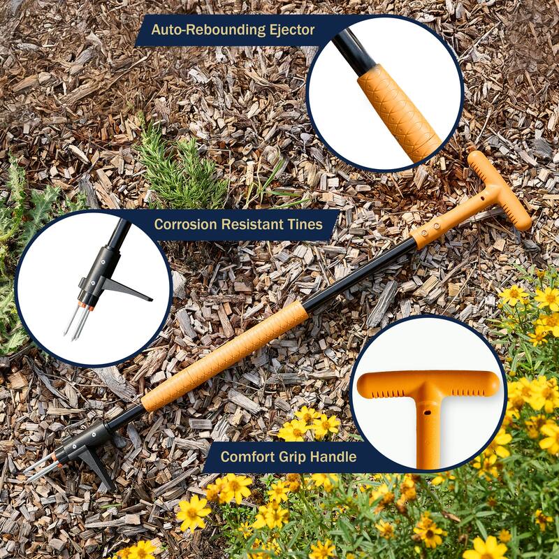 Kings County Tools 39-inch Stand Up Weed Puller Tool with Long Handle