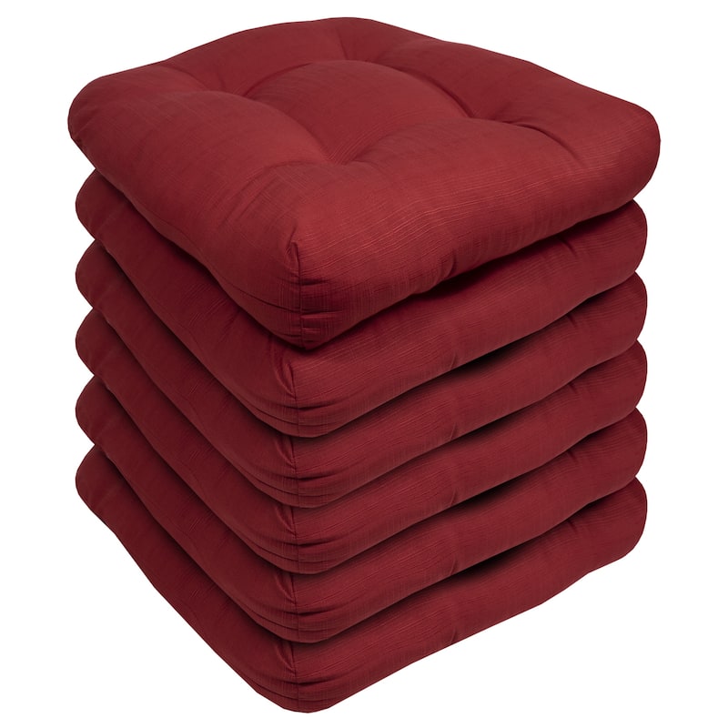 Sweet Home Collection Patio Cushions Outdoor Chair Pads Thick Fiber Fill Tufted 19" x 19"