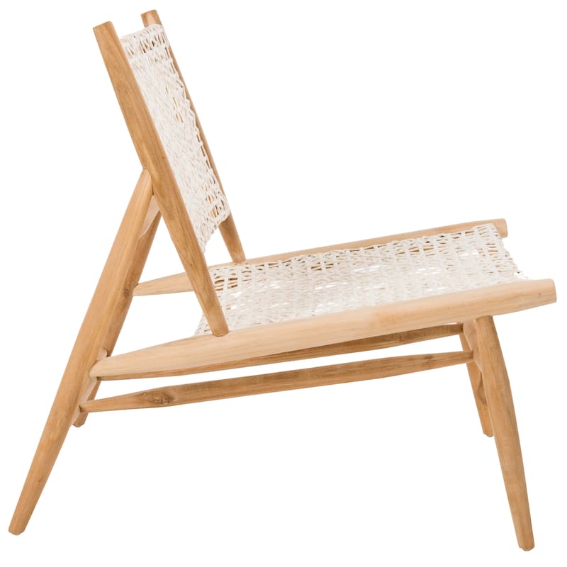 SAFAVIEH Bandelier Open Leather Weave Squared Accent Chair. - 26" W x 32" D x 31" H