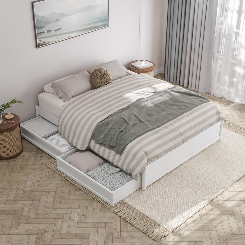 Barcelona Panel Platform Bed with Storage Drawers