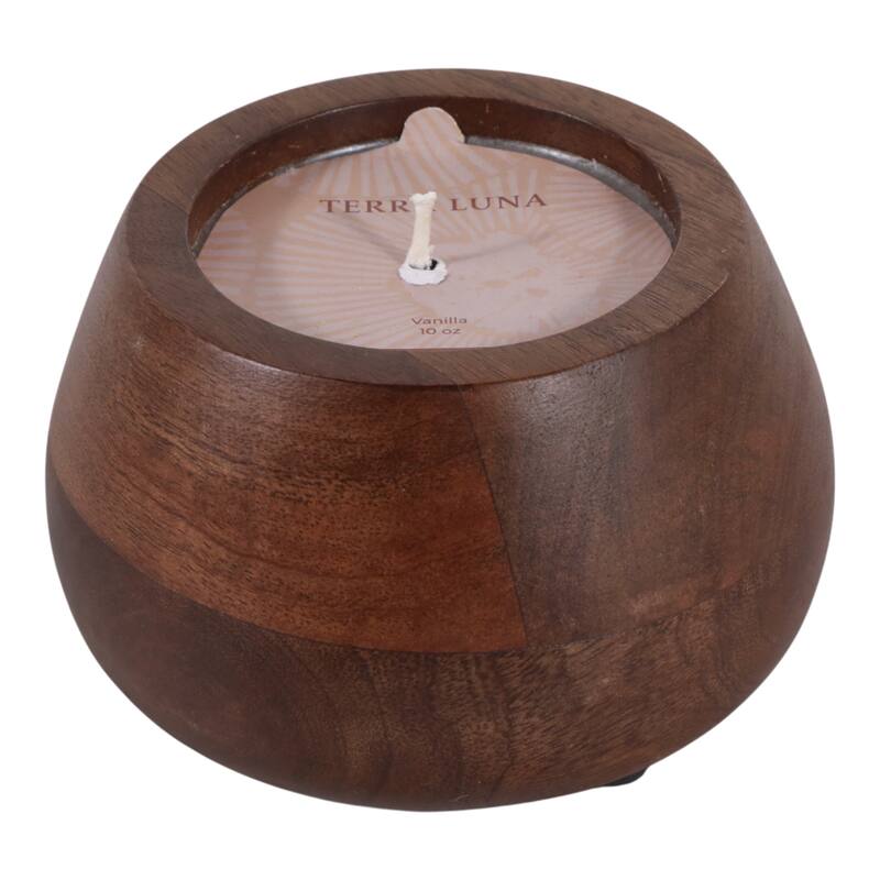 Decorative Vanilla Scented Mango Wood Bowl Candle