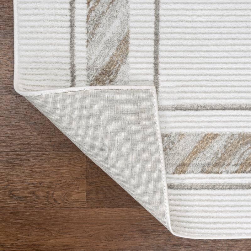 JONATHAN Y Draper Classic Border Marble Pattern High-Low Rug