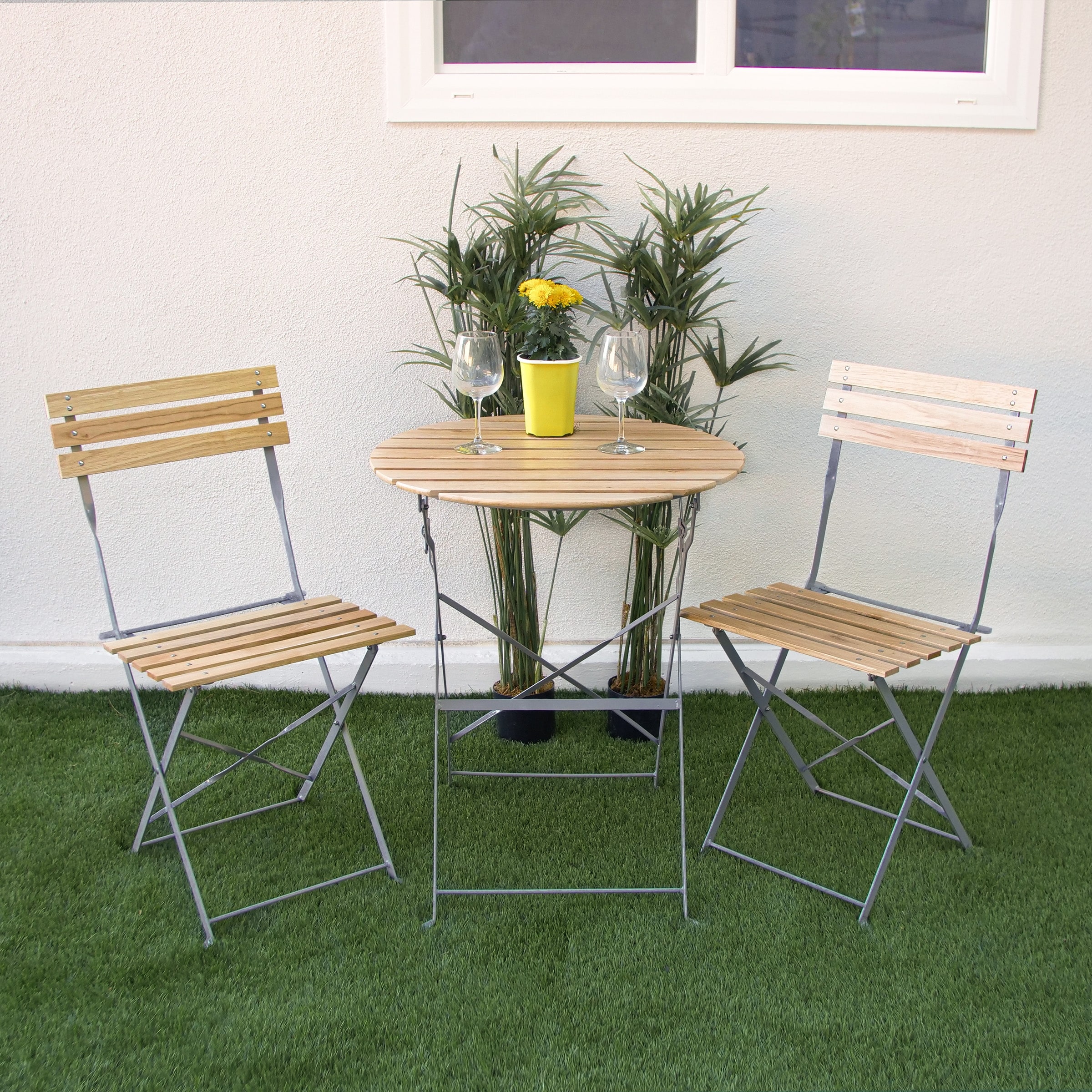 bistro table and chairs metal