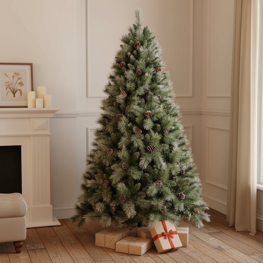HomeRoots 6' Full Fir Christmas Tree With Decorations - Green - 47.00 in. x 72.00 in. x 47.00 in.