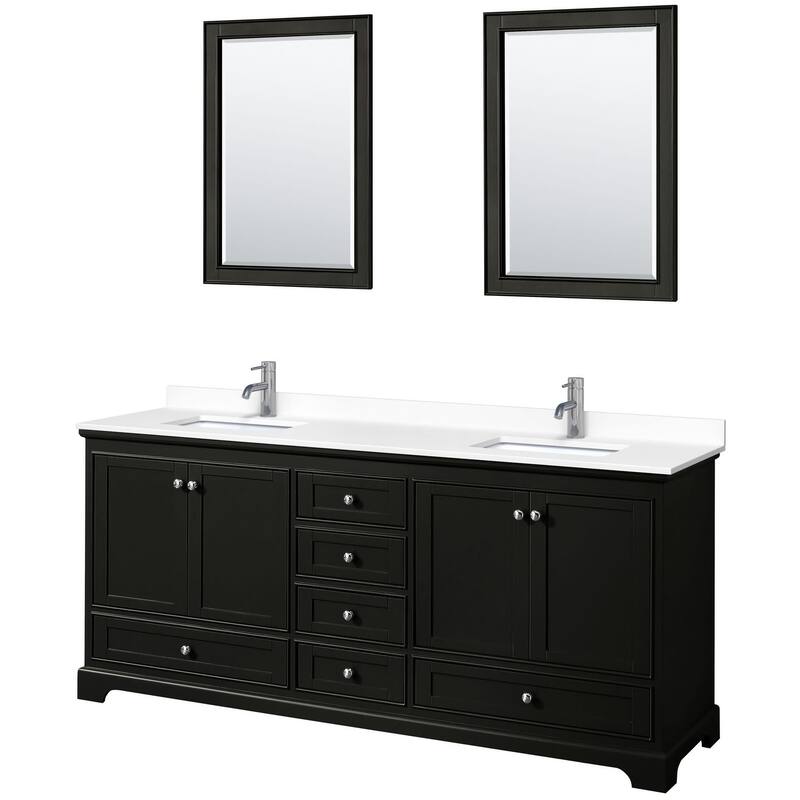 Wyndham Collection Deborah 80" Free Standing Double Basin Vanity Set