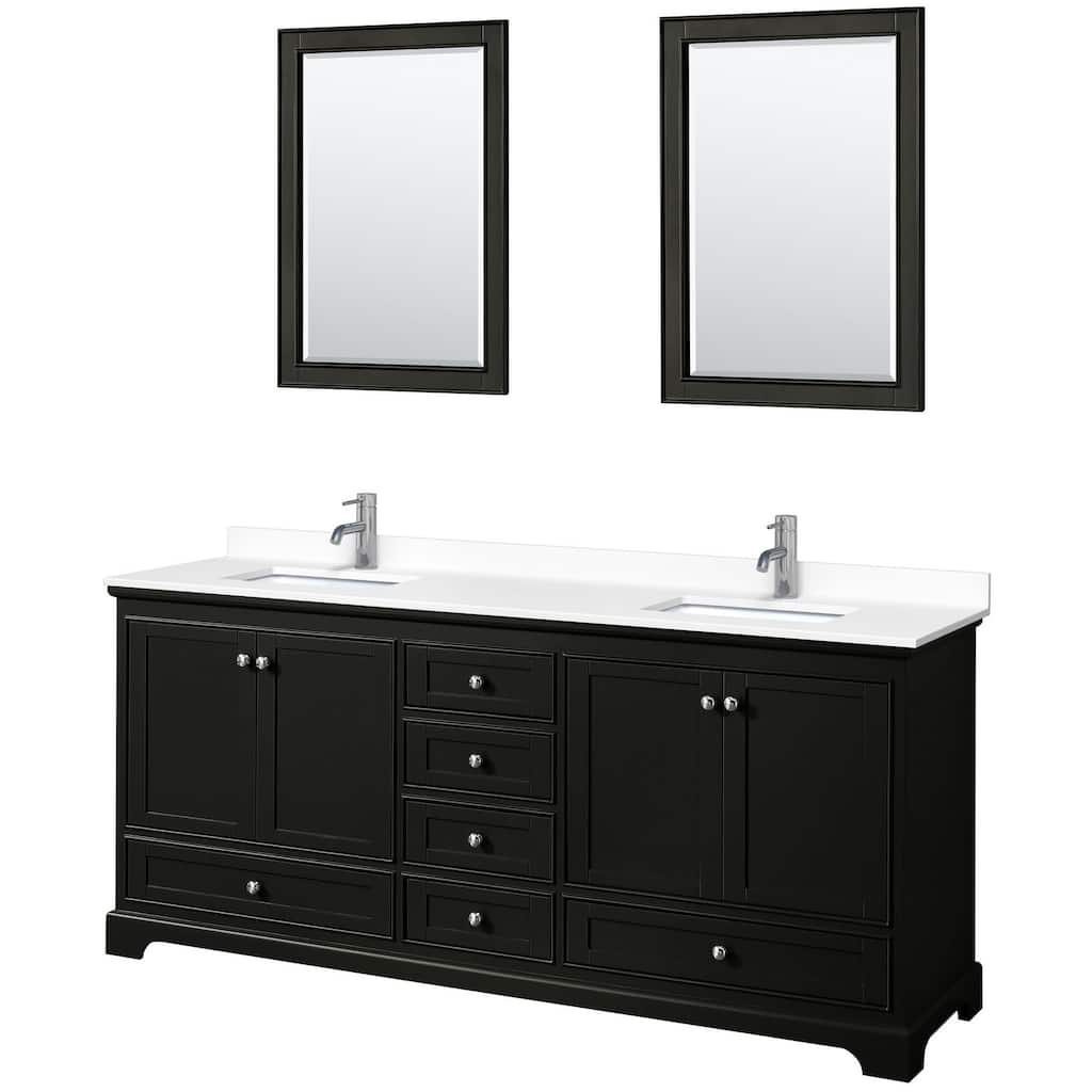 Wyndham Collection Deborah 80" Free Standing Double Basin Vanity Set