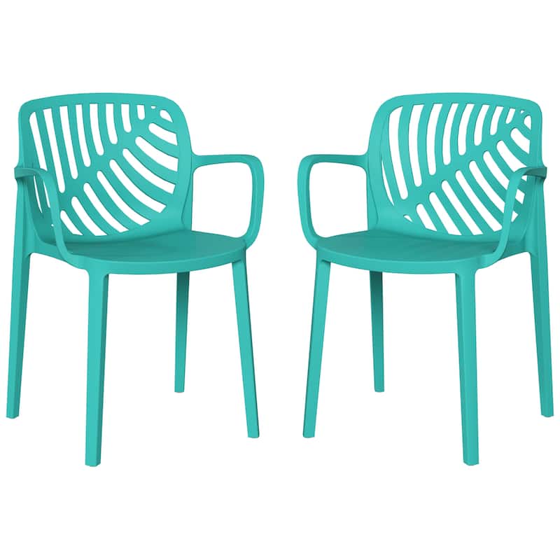 Frond and Form Outdoor Stacking Dining Armchair (Set of 2) - Turquoise