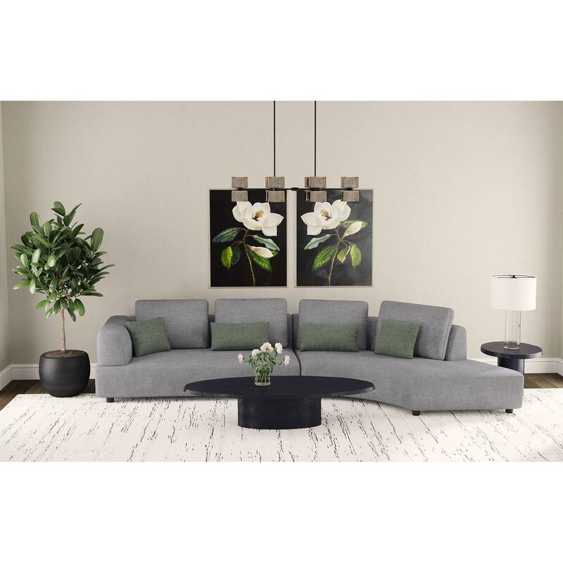 Lincoln Grey Upholstered Sectional Sofa