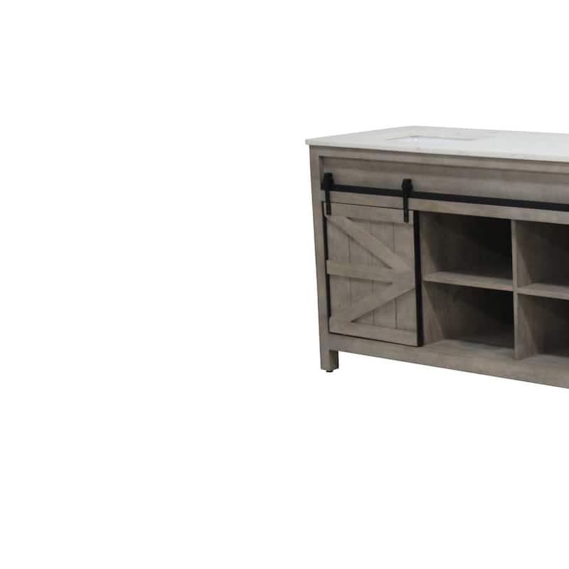 Barn Door Vanity 72 " wide in White Pigment
